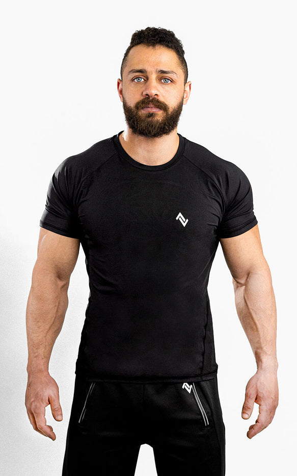 Men Short Sleeve, Sportive, Black