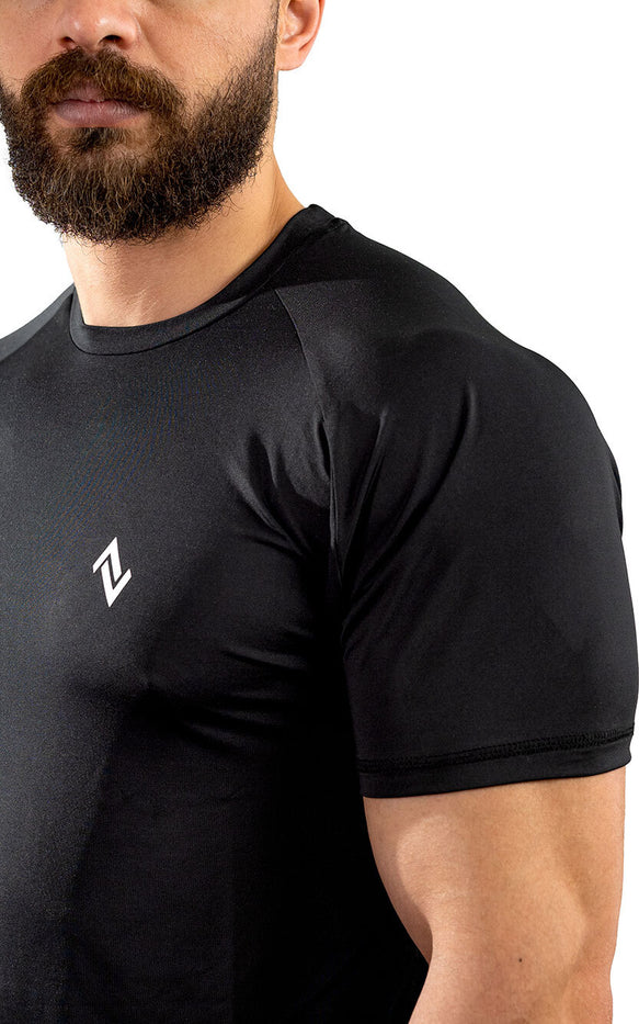 Men Short Sleeve, Sportive, Black