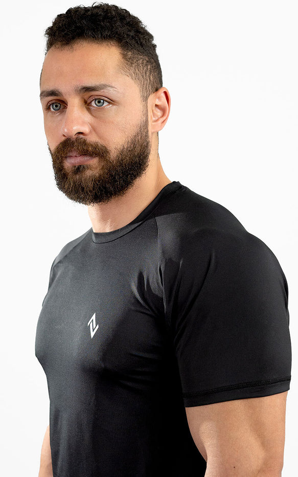 Men Short Sleeve, Sportive, Black